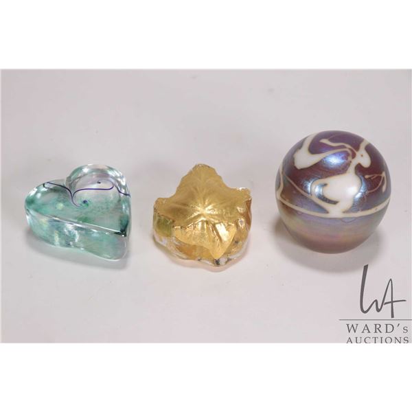 Robert Held, three hand made art glass paperweights