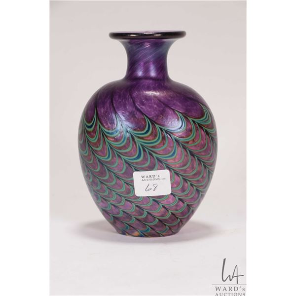 Hand blown art glass vase, possibly unlabeled Robert Held, 6" in height