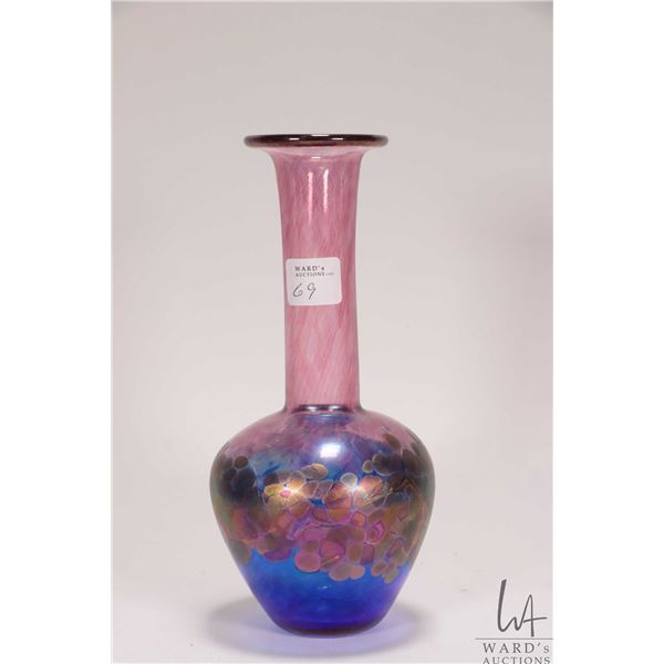 Hand blown art glass vase, possibly unlabeled Robert Held, 8 1/4" in height