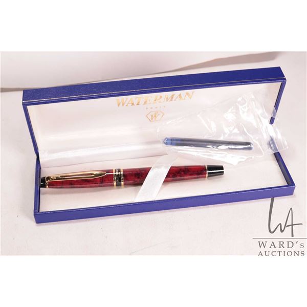 Waterman Paris fountain pen with extra ink, in presentation case