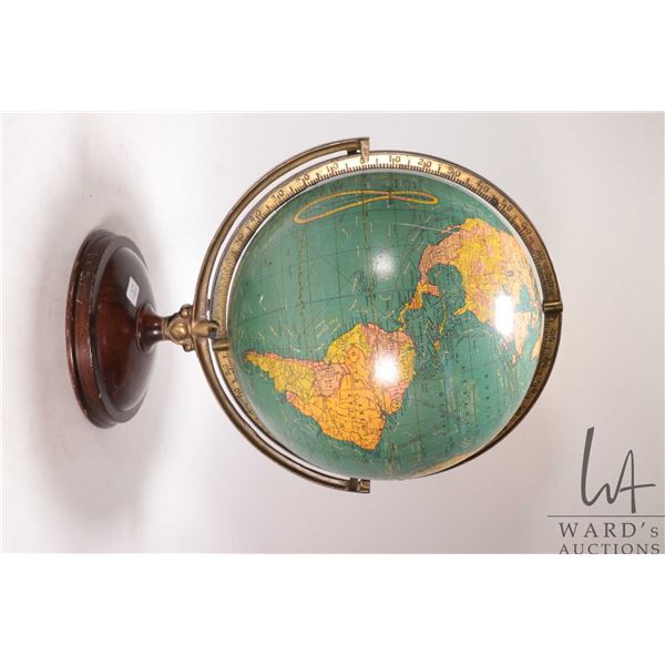 Vintage Cram's Unrivaled terrestial globe 12" No. 4, circa 1930-40