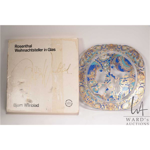 Vintage Rosenthal "Weihnachtsterller in Glas" Bjorn Wiinblad design plate, dated 1974, 11 1/4" in di