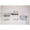 Image 1 : Two vintage Pyrex coffee perculators and a Pyrex tea pot