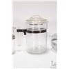 Image 3 : Two vintage Pyrex coffee perculators and a Pyrex tea pot