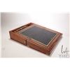 Image 1 : Antique leather topped, rosewood folding writing slope marked A. Sutherland Edinburgh, includes orig