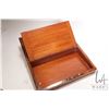 Image 7 : Antique leather topped, rosewood folding writing slope marked A. Sutherland Edinburgh, includes orig