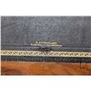 Image 8 : Antique leather topped, rosewood folding writing slope marked A. Sutherland Edinburgh, includes orig