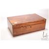 Image 9 : Antique leather topped, rosewood folding writing slope marked A. Sutherland Edinburgh, includes orig