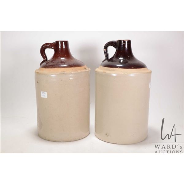 Pair of stoneware 1 gallon jugs