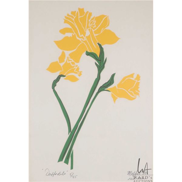 Moffat, framed limited edition serigraph titled "Daffodils", pencil signed by artist 5/25, overall d