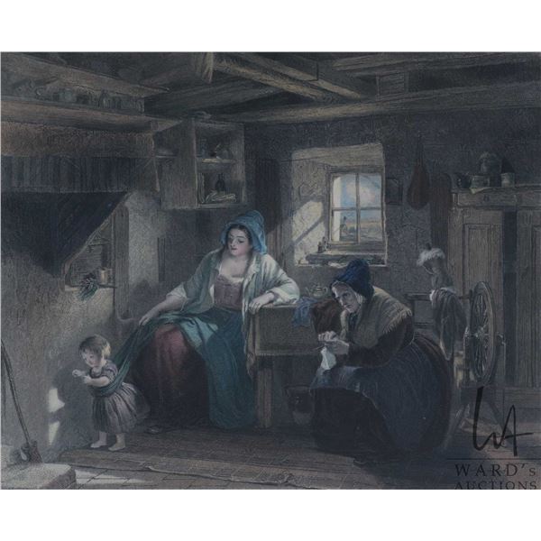 Framed coloured etched print titled " The First Sunbeam", overall dimensions including frame 16 1/2"