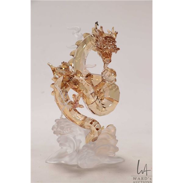 Swarovski Noble Dragon, size large Austrian crystal figure no. 5136824, 7 1/2" in height, includes o