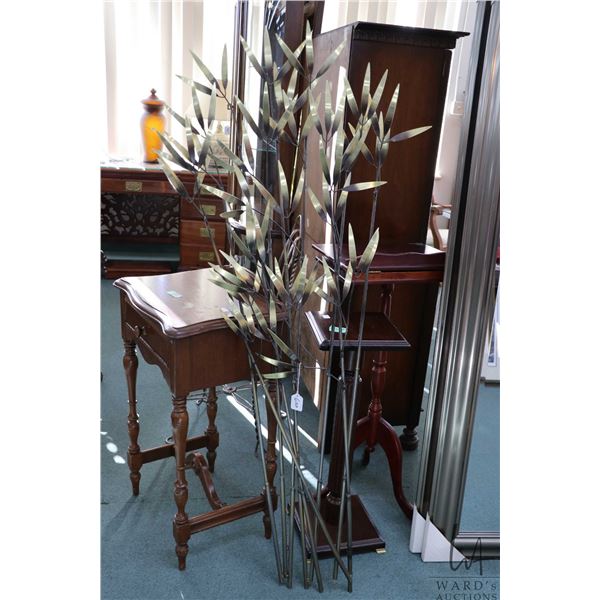 Metal and brass bamboo motif wall hanging 59" H X 26" W