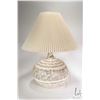 Image 1 : Table lamp with clay base and shade, 24" in height