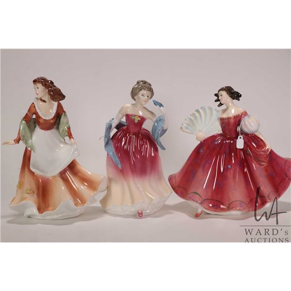 Three Royal Doulton figures including Autumntime HN3231, Amy's Sister HN3445 and First Waltz HN2862