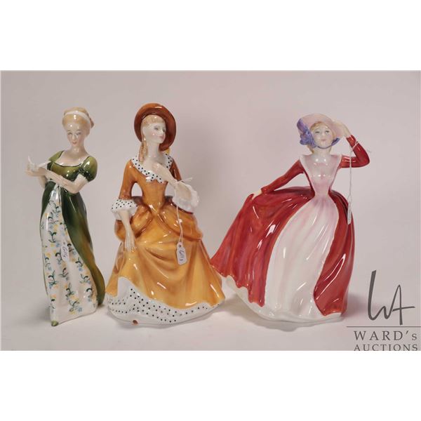 Three Royal Doulton figures including Sandra HN2275, Veneta HN2722 and from the Peggy Davies Collect