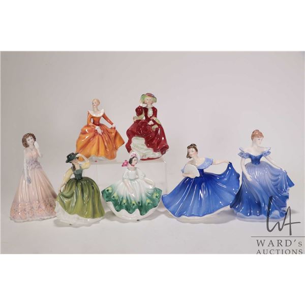 Selection of small Royal Doulton figurines including Sunday Best HN3218, Elaine HN3214, Buttercup HN