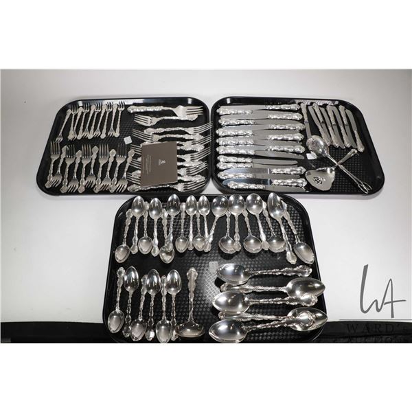 Large selection of Birks "Pompadour" Regency plate , silver-plate flatware including ten dinner kniv