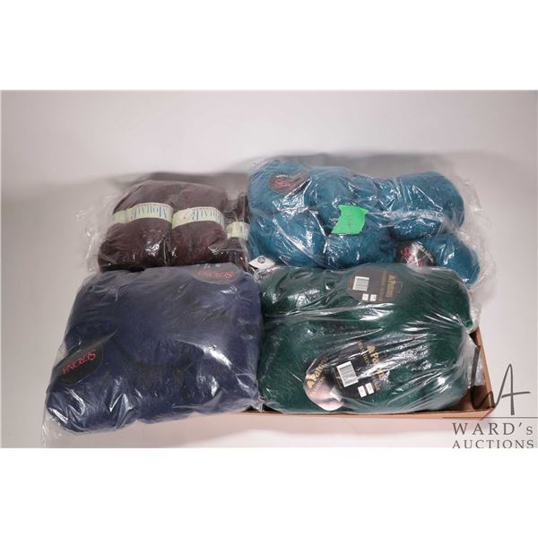 Ten 50 gram balls of Patons Fashion Mohair shade 2885, ten 50 gram balls of Serona Mohair shade 7011