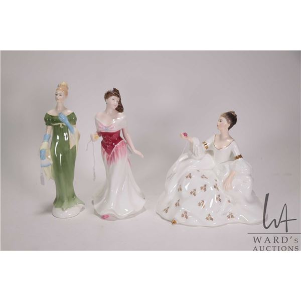 Three Royal Doulton figurines including For You HN3863, My Love HN2339 and Lorna HN2311