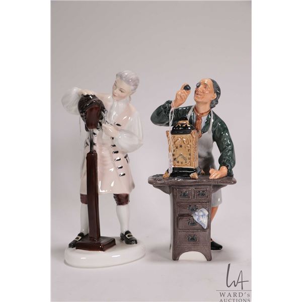 Two Royal Doulton figurines including The Wigmaker of Williamsburg and HN2239 and The Clockmaker HN2