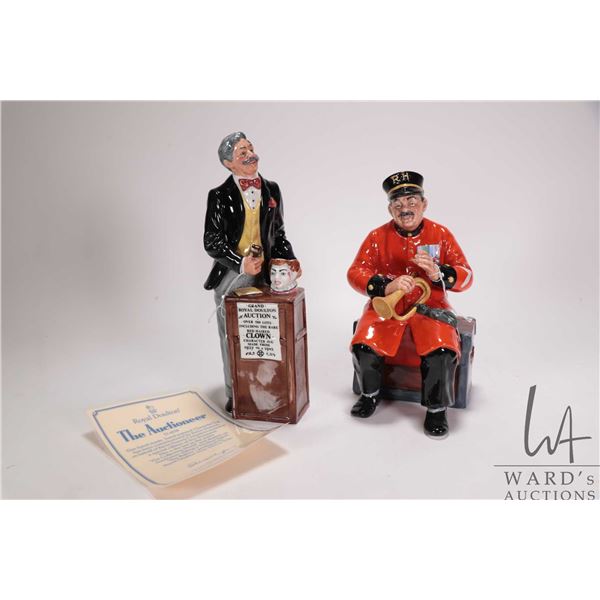 Two Royal Doulton figurines including The Auctioneer D6838 and Past Glory HN2484