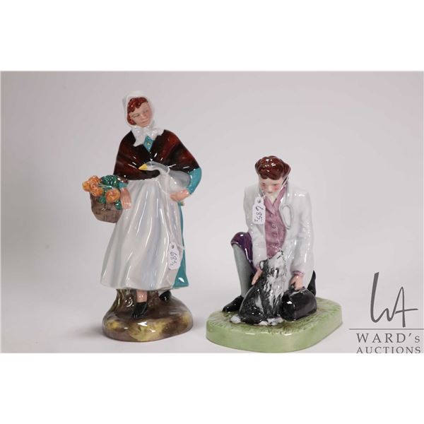 Two Royal Doulton figurines including Country Lass HN1991 and Town Veterinary HN4651