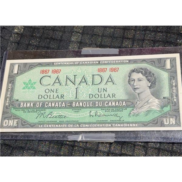 Canada 1967 Centennial $1 Banknote, Queen Elizabeth II