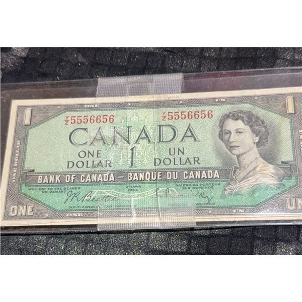 1954 Canada $1 Banknote Y/Z 5556656 Prefix
