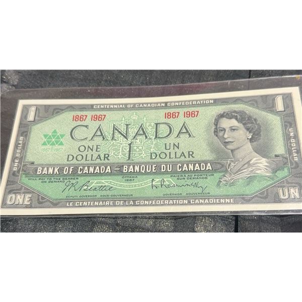 1967 Canadian Centennial Confederation $1 Banknote