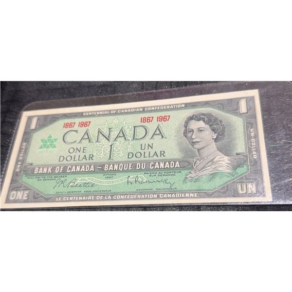 1967 Centennial of Canadian Confederation $1 Bill, Bank of Canada