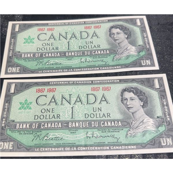 1967 Canadian Centennial $1 Banknotes