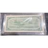 Image 3 : 1954 Bank of Canada $1 Dollar Bill, Green, Queen Elizabeth II, Serial #3002449