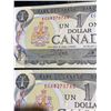 Image 2 : 1973 Bank of Canada One Dollar Notes, 15 Consecutive ECH Serial Numbers