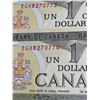 Image 7 : 1973 Bank of Canada One Dollar Notes, 15 Consecutive ECH Serial Numbers