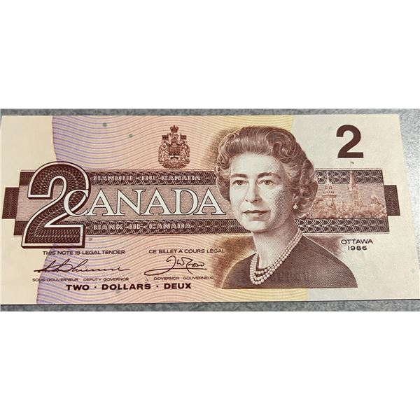 1986 Canadian $2 Banknote, Queen Elizabeth II, CBB4859971