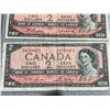 Image 3 : 1954 Canada $2 Banknotes Lot of 4, Queen Elizabeth II