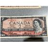 Image 5 : 1954 Canada $2 Banknotes Lot of 4, Queen Elizabeth II