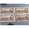 Image 6 : 1954 Canada $2 Banknotes Lot of 4, Queen Elizabeth II