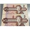 Image 2 : 1986 Bank of Canada $2 Notes Sequential EGR9140698-699