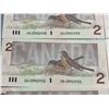 Image 3 : Seven Canadian $2 Banknotes Consecutive Numbers