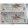 Image 6 : Seven Canadian $2 Banknotes Consecutive Numbers