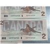 Image 7 : Seven Canadian $2 Banknotes Consecutive Numbers