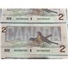 Image 3 : 10 Canada $2 Banknotes, Birds of Canada Series, 1986