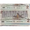 Image 9 : 10 Canada $2 Banknotes, Birds of Canada Series, 1986