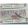 Image 11 : 10 Consecutive Canadian $2 Bills Birds of Canada Series