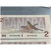 Image 2 : 10 Consecutive Canadian $2 Bills Birds of Canada Series