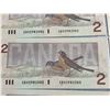 Image 5 : 10 Consecutive Canadian $2 Bills Birds of Canada Series