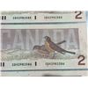 Image 9 : 10 Consecutive Canadian $2 Bills Birds of Canada Series