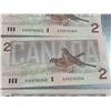 Image 12 : 14 Sequential Canadian $2 Banknotes Bank of Canada Birds Series